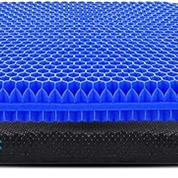 Extra Thick Gel Seat Cushion, Office Seat Cushion for Long Sitting Breathable Egg Gel Cushion for Office Home Chairs, Cars, Long Trips – Back, Sciatica, Hip, Tailbone Pain Relief Cushion (Blue)-image-99