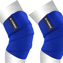 Kobo Weight Lifting Knee Wraps Heavy Duty Elastic Compression Support for Squats Gym Power Lifting Olympic Lifting Workout Cross Training and Cross fit (1.6 Meters)-21