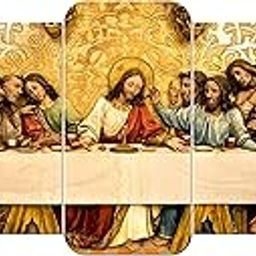 Casa Rica Last Supper Of Jesus Christ Photo Frame Painting Wall Hanging Home Decor For Wall 60"X 24" Inch Set Of 5 Mdf (Bfg 005) Laser Cut - Engineered Wood-image-11