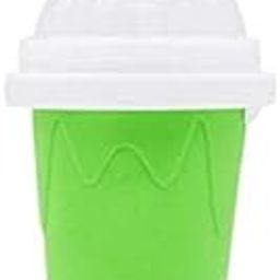 FABLOFT® 2xSlushy Ice Cream Maker Squeeze Slush Cooling Party Milkshake Cup Green-30