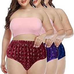 Plus Size Panties Multicolor Printed Cotton Jumbo Panties Brief Hipster Big Size Panty Pack of 3 Multicolour-image-30