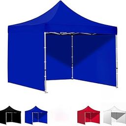 Premium Waterproof Heavy Duty Gazebo Tent for Outdoor 10x10 - Advertising Canopy with 3 Plain Walls, Terrace Use, Easy 2-Min Installation, 30kg Sturdy Design Colour (Blue)-26