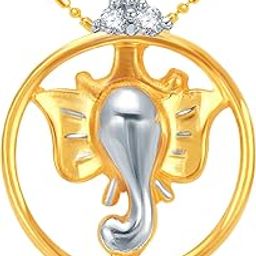 Cubic Zirconia Studded Ganesha Pendant With Chain(42008Rakczk210_Gp) - 42008RAKCZK210SK_GP-image-37