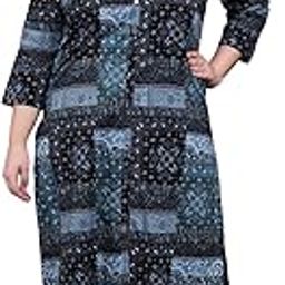 Women's Plus Size Abstract Printed Pure Cotton Kurta & Palazzo-33