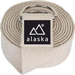 Alaska Yoga Belt/Strap (100% Organic Cotton) for Women and Men - Yoga Strap for Stretching with Extra Safe Adjustable D-Ring Buckle + With Elastic Wrap Band. (OFF-WHITE)-13