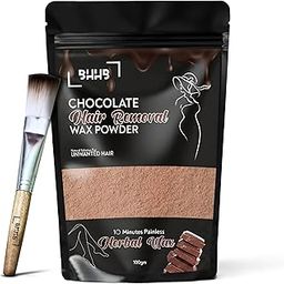 BHHB Chocolate Facial Wax Powder, 10 Min Painless Herbal Hair Removal Waxing Powder, All Types Of Hair Skin Hands Legs Underarms Private Bikini Part (100 GM)-8