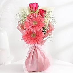 IGP-Burst Of Blooms Bouquet (Fresh Flowers-Roses,Gerbera) For Special Occasion, Birthday and Anniversary Gifting-image-54