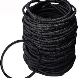 Elastics Small Hair Rubber Bands Hair Ties Hair Accessories Ponytail Holders for Women Girls No Metal Elastics Bands Color_Black-image-80