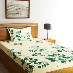 Fashion String 144TC Nature Embrace Lush Green Single Bedsheet with 1 Pillow Cover-picture-22