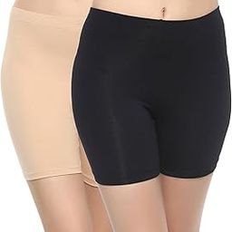 Women Mid Rise Breathable Cotton Spandex Knee Length Cycling Shorts (Pack of 2)-image-24