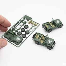 3D CRAFT Military Model Kit, 1:72 Scale WWII Jeep Vehicle Assembly Set, Multicolor-image-95