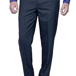 Men's Cobalt Blue Regular Straight Relaxed Fit Formal Trousers (Size - 28)-picture-19