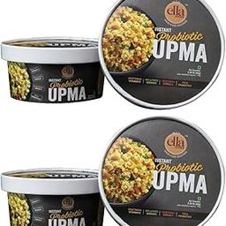 Ella Spices Foods Instant Probiotic Upma|40% Less Sodium|Added Pre&Probiotics|Plant Based Vitamins&Omega 3|65 Grams Each|Pack Of 2-image-44