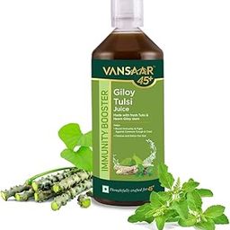 Vansaar 45+ Neem Grown Giloy Tulsi Juice with 4-in-1 Immuno- Enhancing benefits| Handpicked Fresh Tulsi and Neem grown Giloy| NIB rich for all-round Immunity| 100% Pure, Natural Juice - 1L-image-6