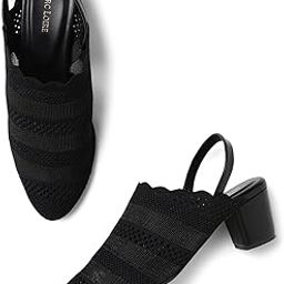 Women's Knitted Round Toe Block Heel Mules for Casual and Formal Wear-image-1