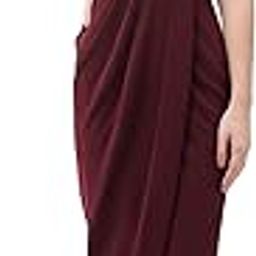Women's Wine Halter Neck Sleeveless Solid Embellished Midi Dress-image-56