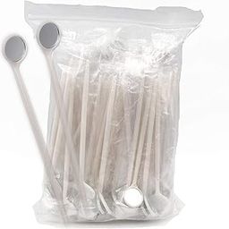 Kosiy TENFLY 100pcs Disposable Dental Exam Mouth Mirrors Oral Dental Mirror Plastic Dental Instrument (White)-22