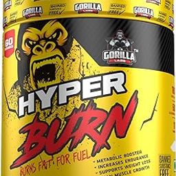 GORILLA HYPER BURN, 60 Servings per container Banned Substance Free Deitary Supplement Burns Fat for Fuel and increases endurance. (Orange)-image-59
