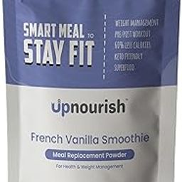 Upnourish Meal Replacement Shake | French Vanilla Flavour | 21.7g Protein, 5.3g Fibre, 24+ Nutrients | 90% Whey Isolate | Weight Loss | 50g Pack-15