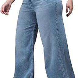 miss chase a+ Women's Wide Leg High Rise Stretchable Denim Jeans-picture-29