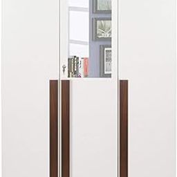 CASPIAN Furniture White and Brown Textured 3 Door Wardrobe with Mirror, Drawer, Shelves and Hanging Space for Clothes | Wardrobe for Clothes | Cupboard | Almirah |Engineered Wood | Home Storage-image-86