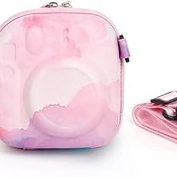 Hard EVA Storage Case Widely Compatible with Fuji-Film Instant Insta-x Mini 12/11/9/8/7+/40, Instant Camera Protective Carrying Case with Adjustable Strap - Dreamy Cloud-17