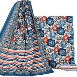 Women's Trendy Cotton Jaipuri Block Print Unstitched Suit Material with Dupatta-image-2