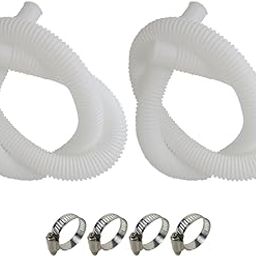 2 Pack 1.25" Diameter In-tex Pool Hose, 59" Long Replacement Fittings, 1-1/4 Pool Filter Hoses 607 637 with 4 Metal Clamps-image-39