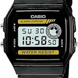 Resin Youth Series Digital Grey Dial Black Strap Unisex Watch - F-94Wa-9Dg(D053)-24