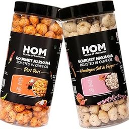 H O M House Of Makhana 130g Himalayan Salt and Pepper And Peri Peri Gourmet Makhana Jar Roasted in Olive Oil, Flavored Makhana Pack of 2 (65gX2)-image-86