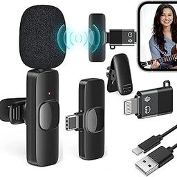 K8 Wireless Microphone, Digital Mini Portable Recording Clip Mic with Receiver for All Type-C Lightning Mobile Phones Camera Laptop for Vlogging YouTube Online Class, Zoom Call-9