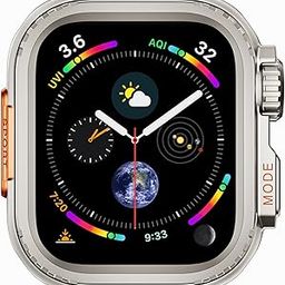 VeveXiao Designer Rugged Metal Case Compatible with Apple Watch Series 9 8 7 45mm Protector Change to Ultra 2/1, Metal Case Bumper Protective Cover for iWatch Series 9 8 7,Titanium-image-22