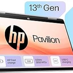 HP Pavilion x360, 13th Gen Intel Core i5-1355U (16GB DDR4, 1TB SSD) Microsoft 365* Office24, Win11, Touchscreen, IPS, 14-inch(35.6cm) FHD Laptop, Iris Xe, Backlit, 5MP Camera, Silver,1.5kg, ek1149TU-76