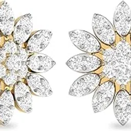 Aucent by PC Jeweller The Riona 18KT Yellow Gold and Diamond Earrings-picture-3