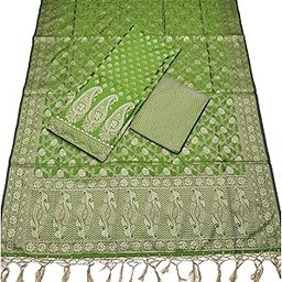 Women's Poly Silk Woven Banarasi Jacquard Salwar Suit Dress Material-image-64