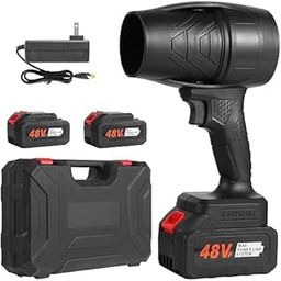 SHOEFWINKL Cordless Leaf Blower Handheld Jet Dry Mini Blower Turbo Fan Electric air Duster for car mini Turbo Jet Fan Cleaning Garden by 2 Batteries-image-48