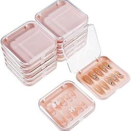 PUSHPA BAA Nail Storage Box Nails Display Storage Container Transparent Nail Packaging Boxes Organizer Case Press On Nail Packaging Box for Salon Home (SMALL) (10 PCS) (Pink)-29