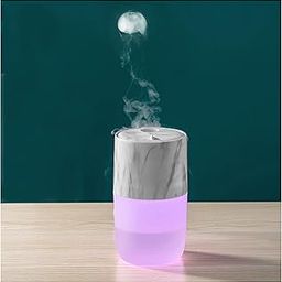HIVAGI® Portable Mini Humidifier, Jellyfish Elf Cool Mist Ultrasonic Humidifier with 2 Mist Modes RGB LED Light & Waterless Auto Off, USB Desktop Humidifier for Office Car & Travel. (Marble color)-27
