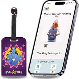 tag8 Jai Shree Ram Luggage Tag for Suitcase, Travel Bags, School & Office Bags with Airport Tracer Code | Stop Losing, Start Tagging-19