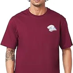 spykar Men's Cotton Blend Solid Loose Fit T-Shirt-picture-45