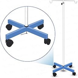 Otica Hospital Saline IV Stand with 4 Wheels | Height Adjustable Drip Stand-11