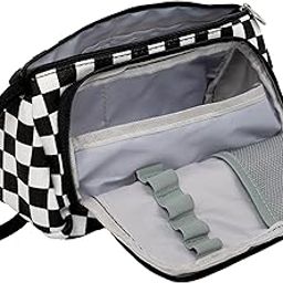 Zollyss Polyester Big Capacity Pencil Case High Large Storage Pouch Marker Pen Case Simple Stationery Bag School College Office Organizer for Teens Girls & Boys (Black & White)-image-45