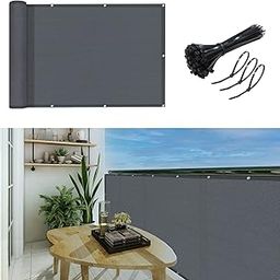 GardenLux 3'x16'Balcony Privacy Screen Cover Fence Cover UV Protection Weatherproof Windscreen Heavy Duty for Patio, Backyard,Dark Grey-image-47
