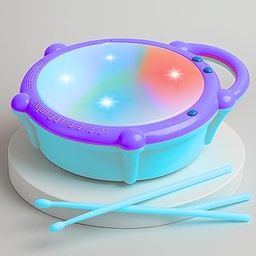 Storio Flash Drum Toy for Kids with 2 Mallets | Battery Operated Musical Learning with 3D Lights & Sounds | Educational Toy for 2-6 Year Old Boys & Girls | Multicolor Toddler Drum Set - Frozen-26