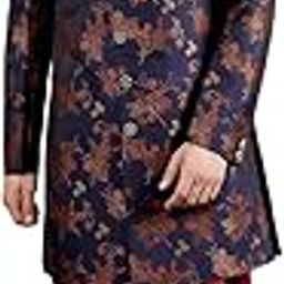Men's Brocade Silk Blend Ethnic Sherwani Set-image-22