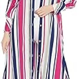 Front Open Striped Abaya For Women-image-39