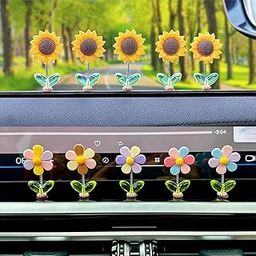 10 Pcs Car Dashboard Decoration Items, Sunflower Statue Dashboards Accessorie Yellow Cars Dashboard Suitable Personalization Style Enhancement Road Trips Daily Commute-image-53