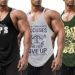 Men's Polyester Printed Sleeveless Sports Gym Boxing Workout Activewear Bodybulding Gym Vest Tank Top (Combo Pack of 3)-image-87