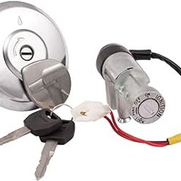 Deutsche Cylindrical Ignition Lock Kit Compatible with Honda Unicorn/Honda Unicorn 150 KS/ES (Set of 2) Consisting of Ignition Cum Steering Lock & Petrol Tank Lock | 3 Pole 2 PIN-2