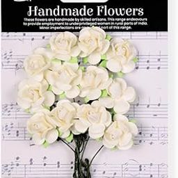 Little Birdie Artificial Flowers Handmade for Craft Ivory Pearl Catalina Approx 2.5cm 12pc | Paper Flowers for Home Decor, Mixed Media, Scrapbook, Layouts, DIY Crafts, Gift Wrapping-image-93